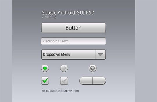 Google Android GUI PSD