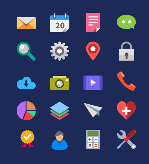 Flat Icons and Web Elements for UI Design-11