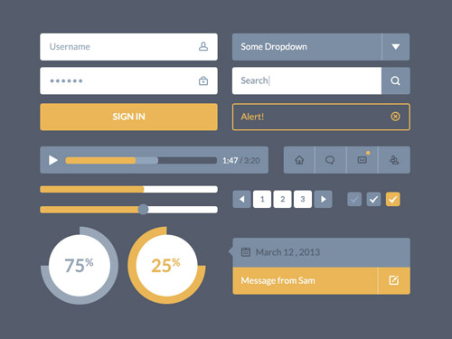 Flat Icons and Web Elements for UI Design-30