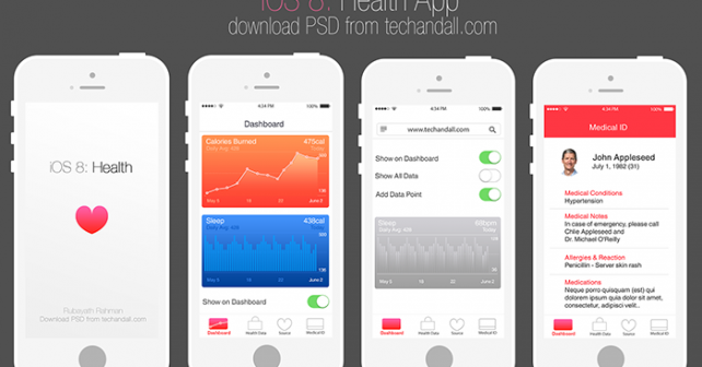 Apple iOS 8: Health App Mockup