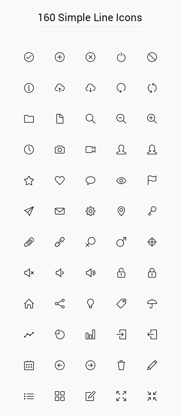 Simple Line Icons (Free PSD, Webfont)