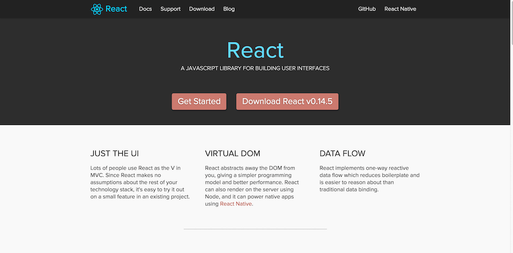 A JavaScript library for building user interfaces React