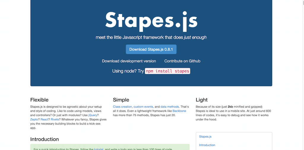Stapes.js the little Javascript framework that does just enough